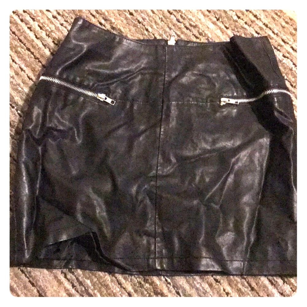 Black faux leather skirt